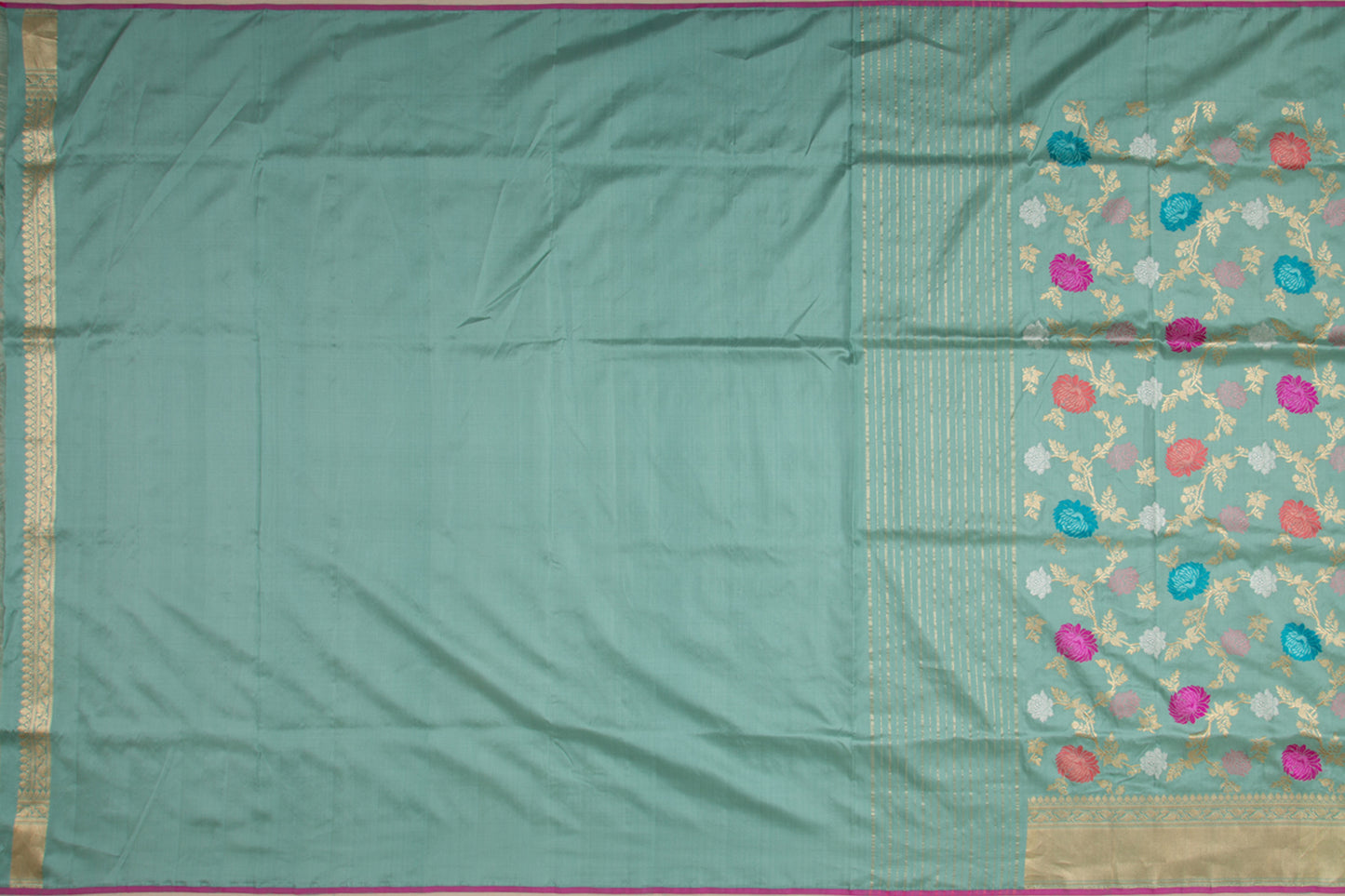 Banarasi Silk Kadwa Jaal Pastel Blue Saree