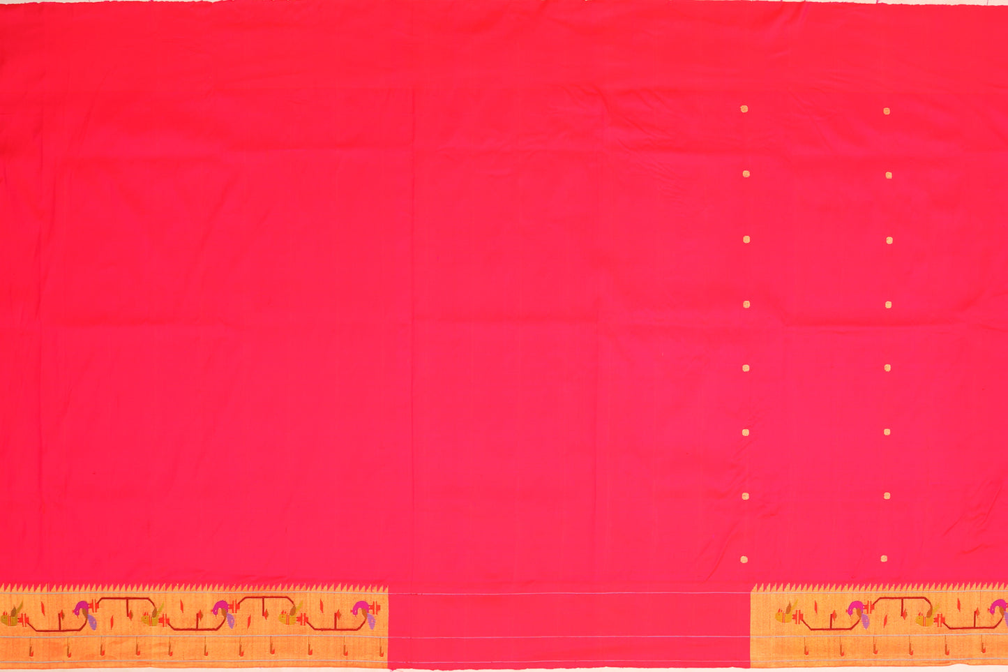 Paithani Silk Butta Pink Saree With Akruthi Border