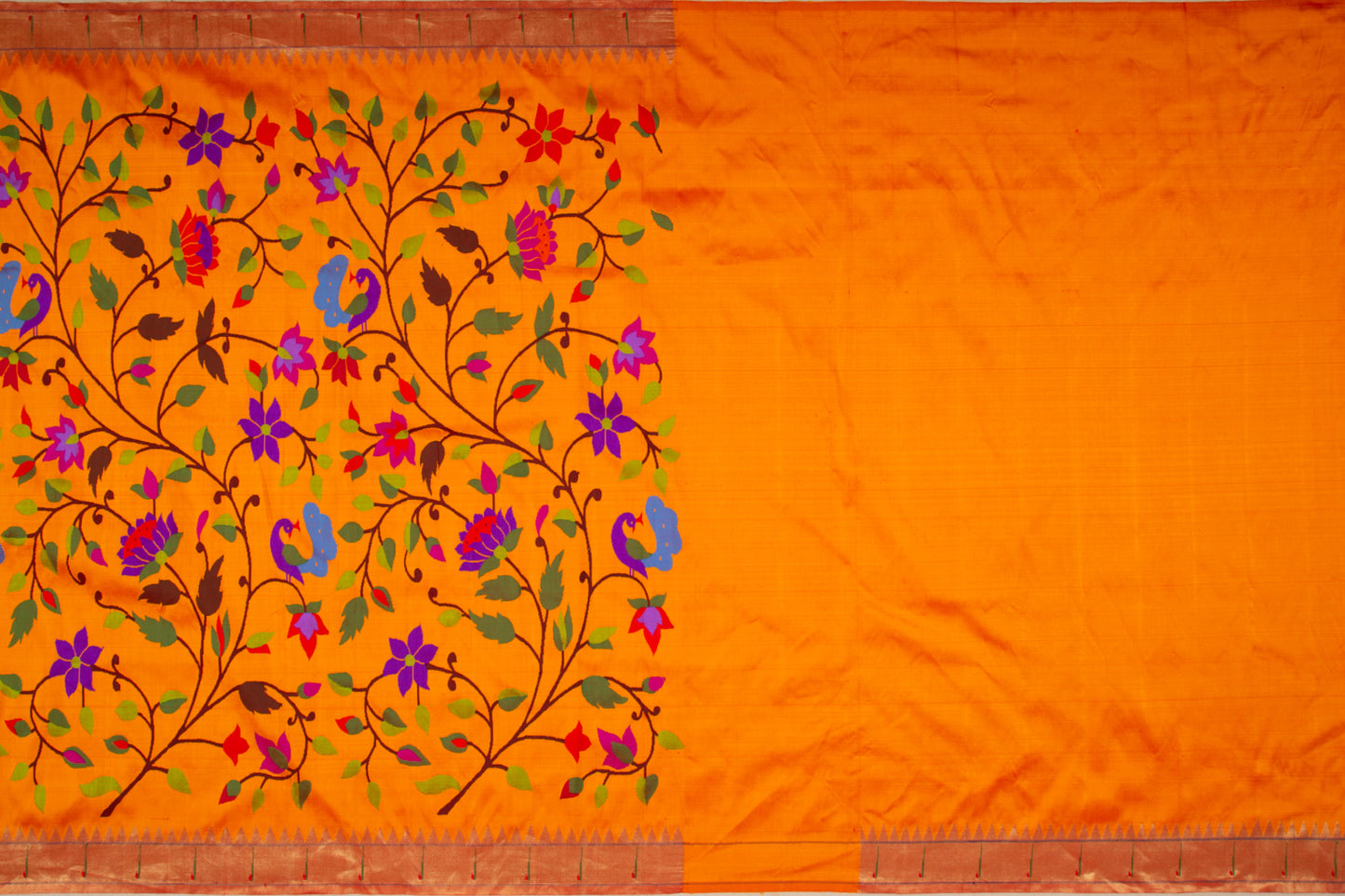 Paithani Silk All Over Jaal Mustard Yellow Saree