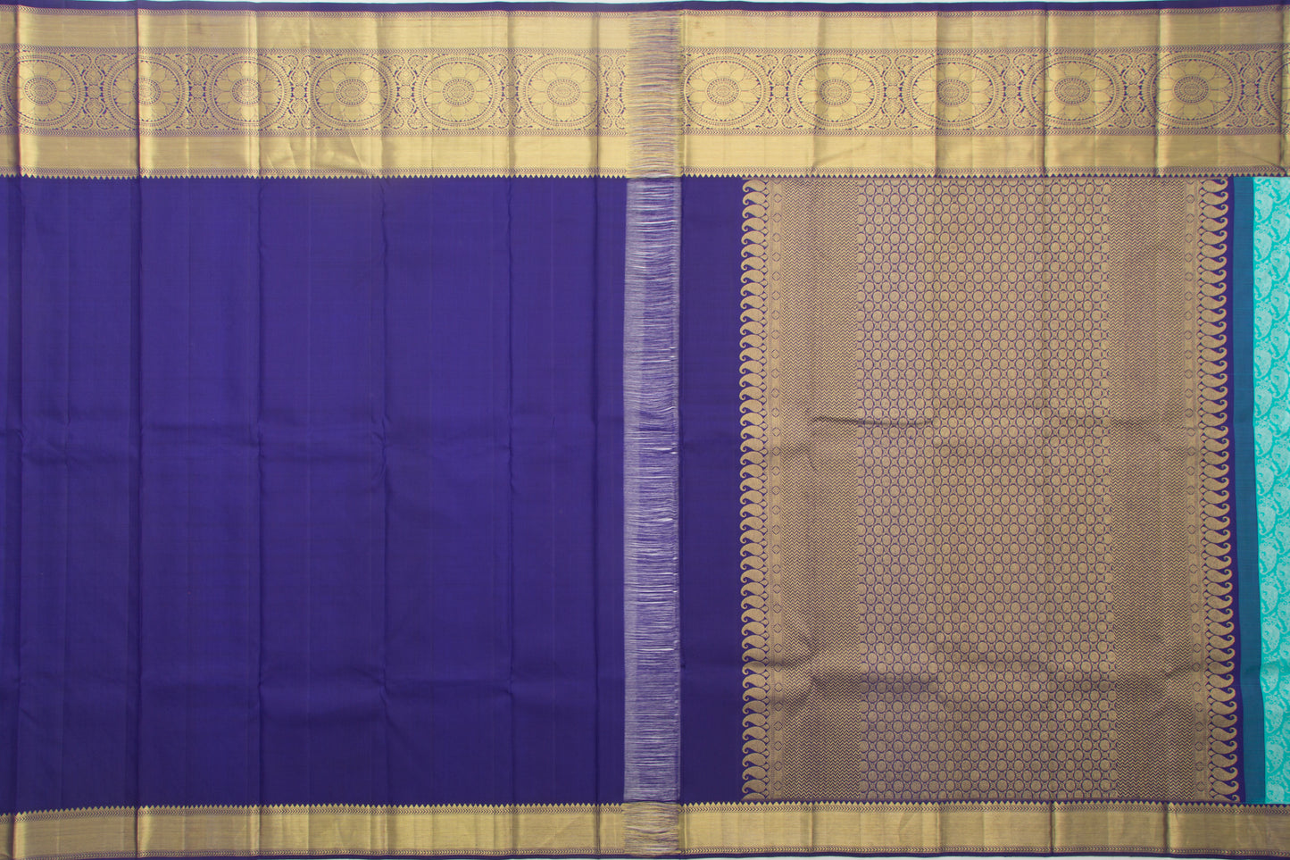 Kanchipuram Silk Brocade Sky Blue Saree