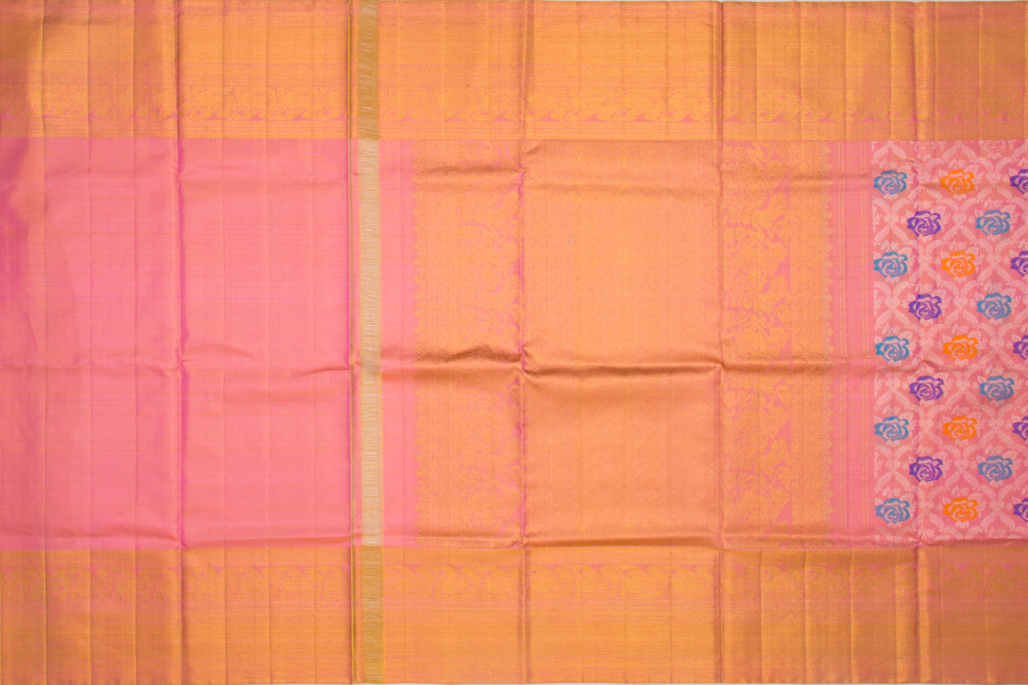 Kanchipuram Silk Brocade Pink Saree