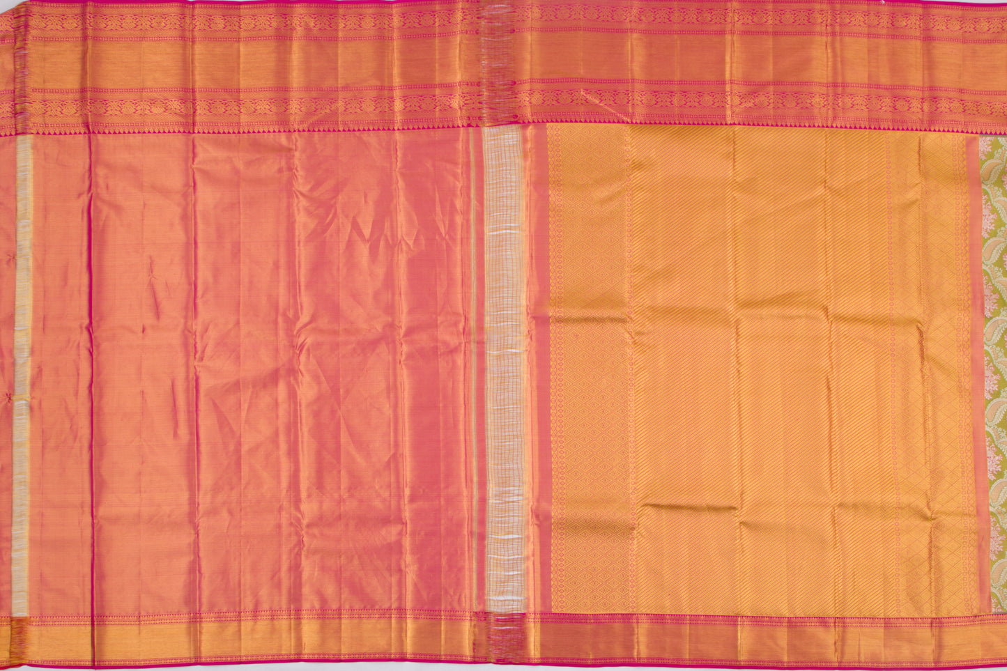 Taranga Kanchi Silk Tissue Brocade Green Saree