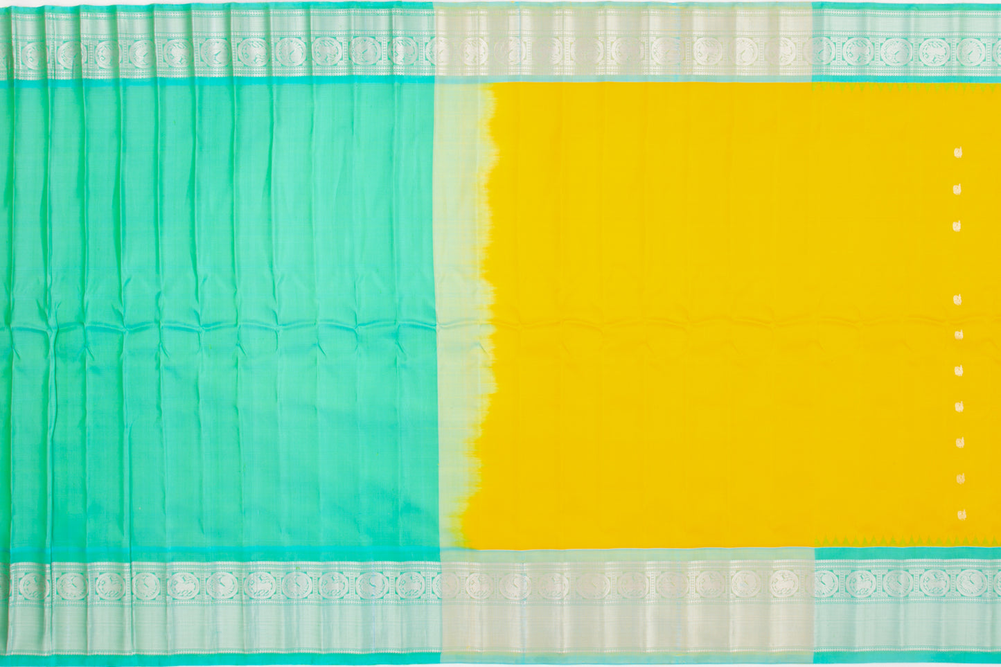 Gadwal Silk Butta Yellow Saree