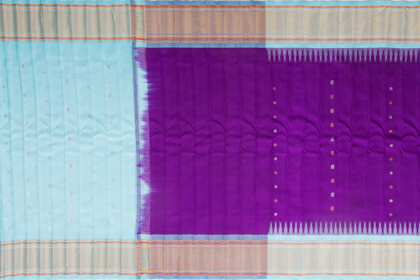 Gadwal Silk Butta Violet Saree