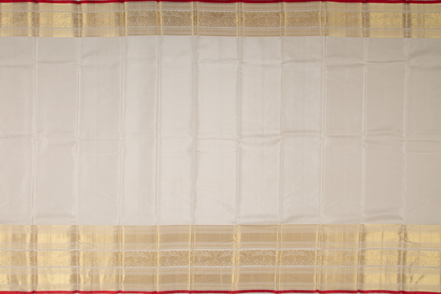 Kanchipuram Silk Plain Cream Saree