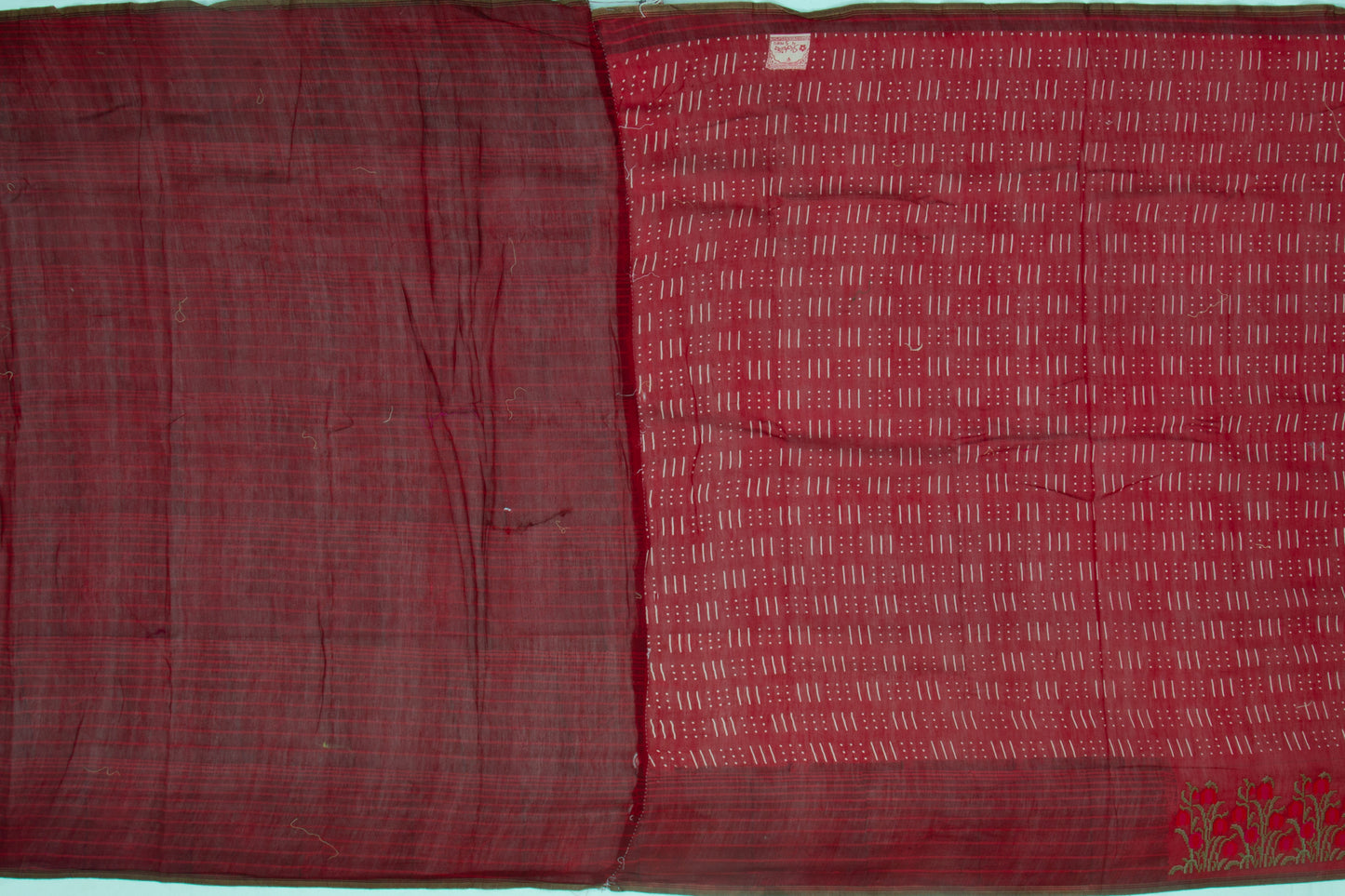 Mul Cotton Printed Red Saree