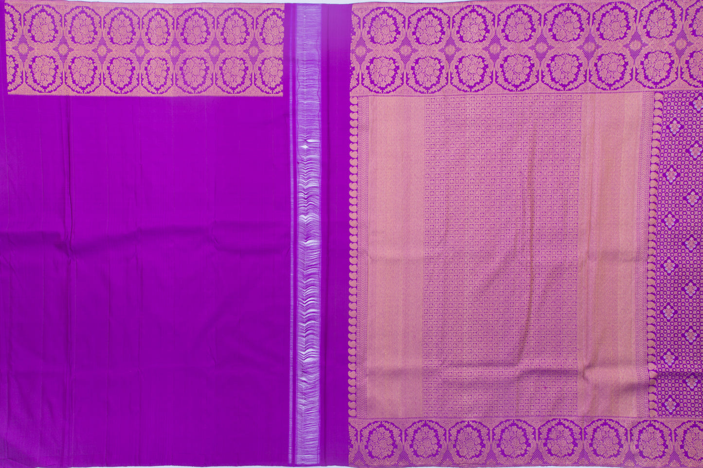 Kanchipuram Silk Brocade Purple Saree