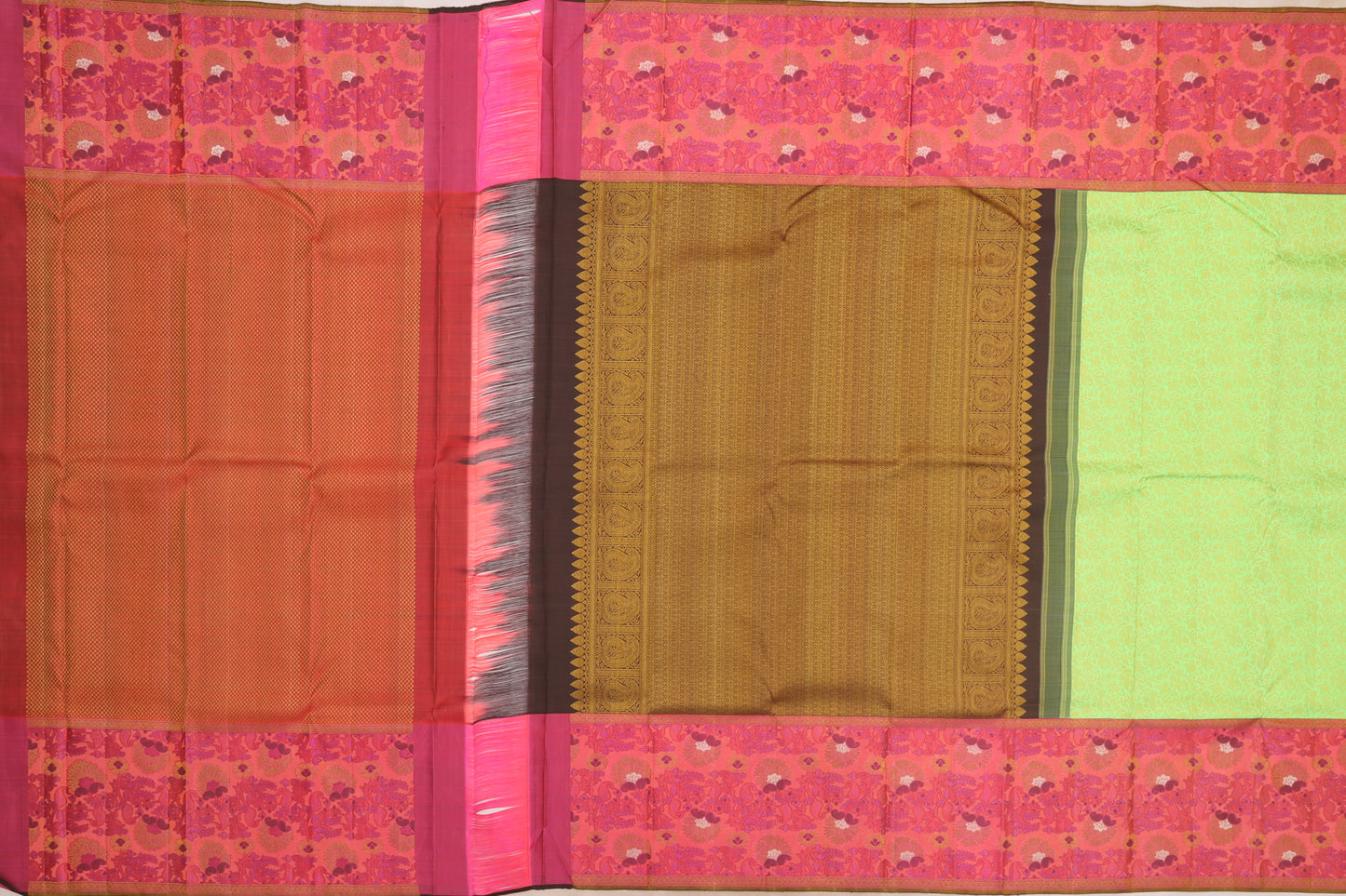 Kanchipuram Silk Brocade Pastel Green Saree