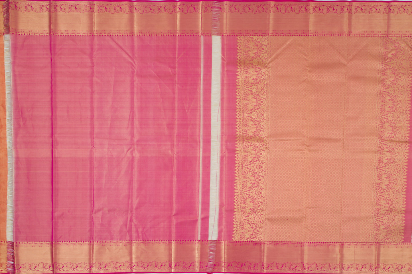 Kanchipuram Silk Tissue Jaal Pink Saree