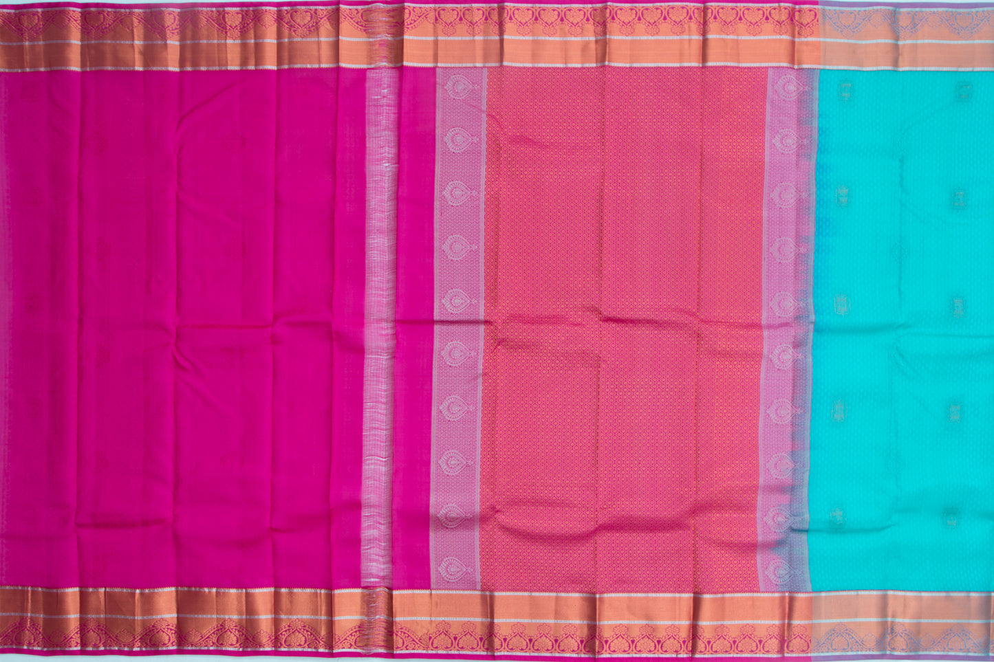 Soft Silk Jacquard Butta Aqua Blue Saree