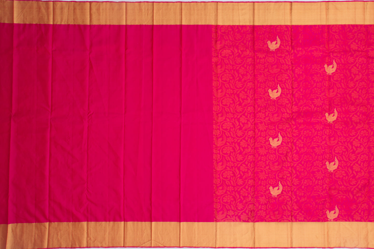 Kanchipuram Silk Jacquard And Butta Pink Saree
