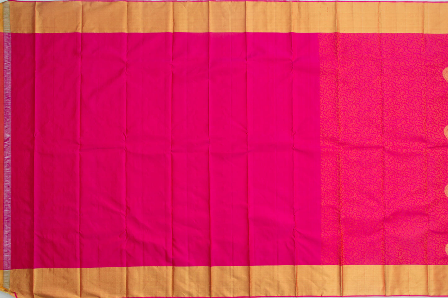 Kanchipuram Silk Jacquard And Butta Pink Saree