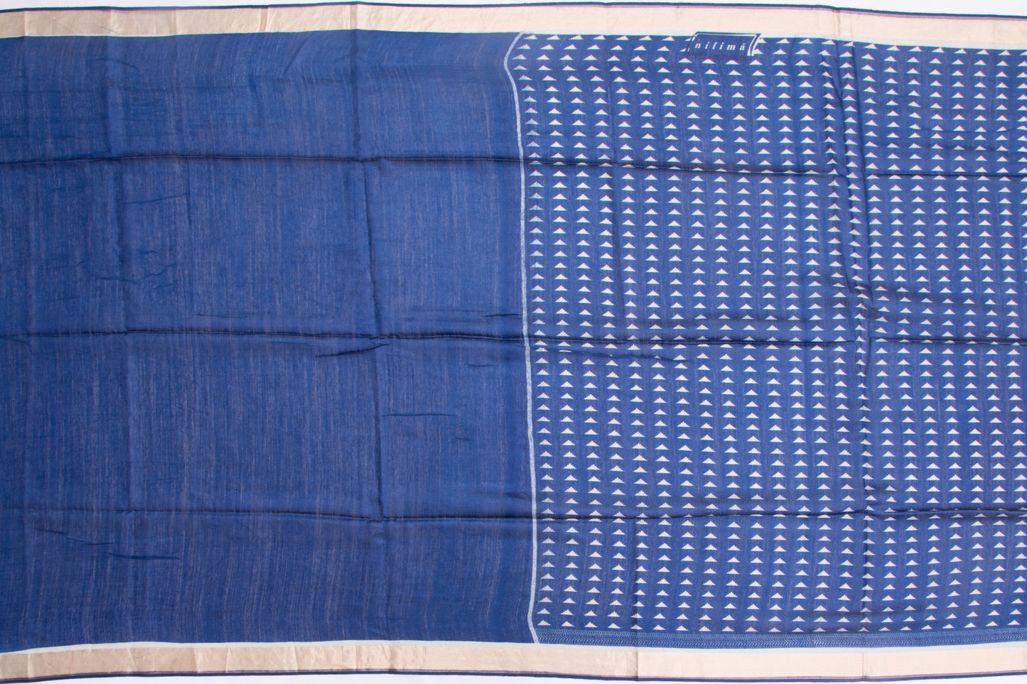 Munga Tussar Printed Blue Saree