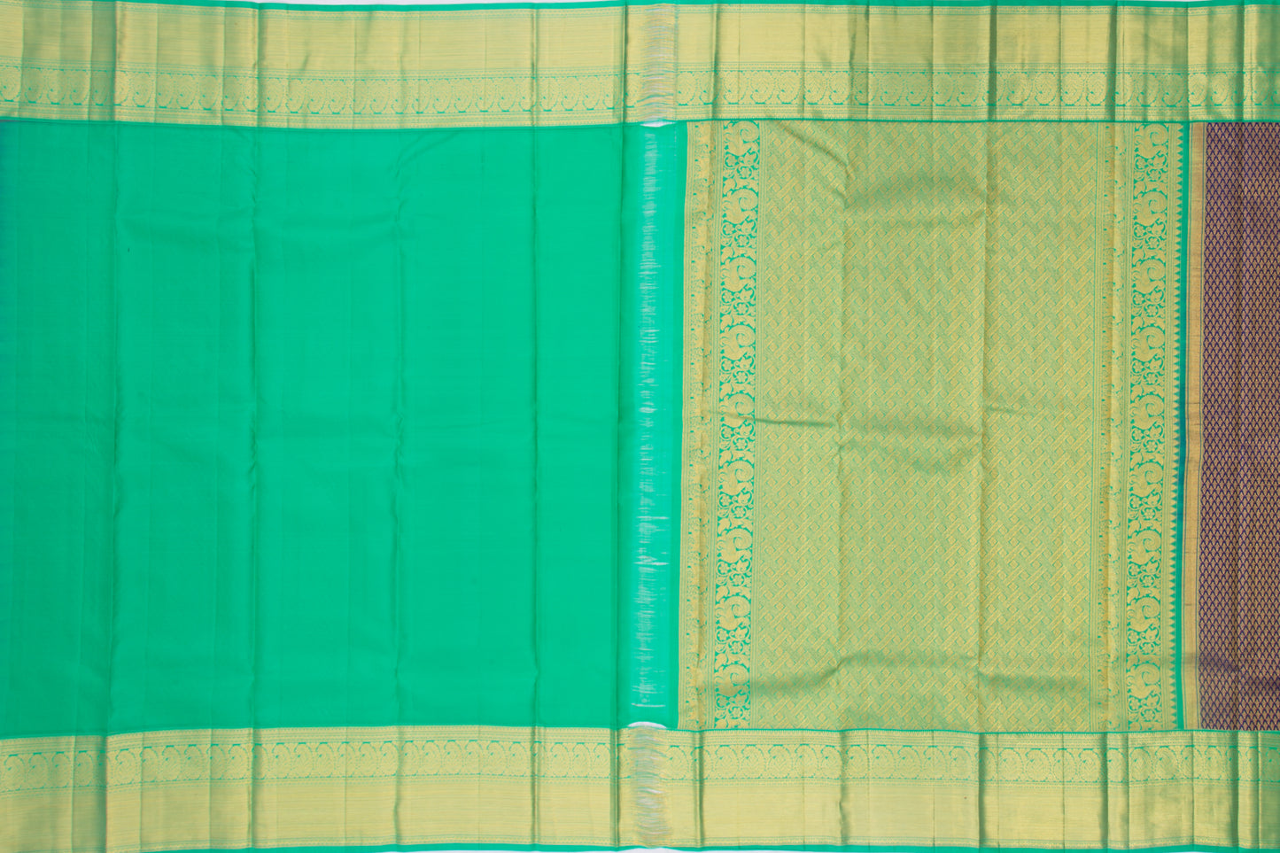 Kanchipuram Silk Brocade Dark Blue Saree