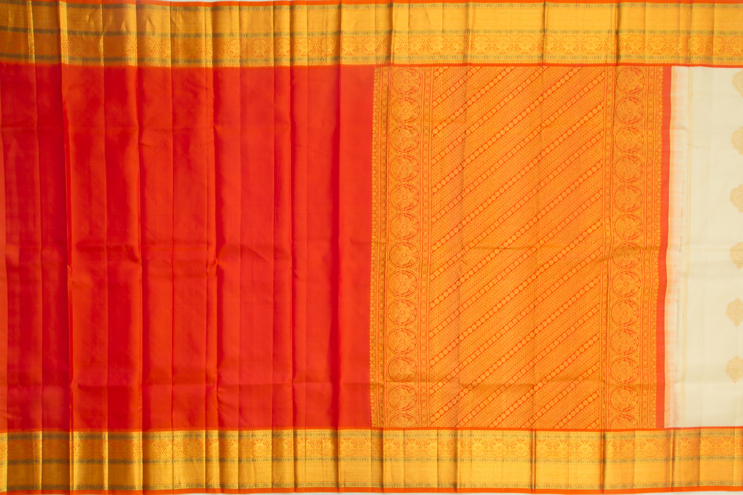 Kanchipuram Silk Butta Cream Saree