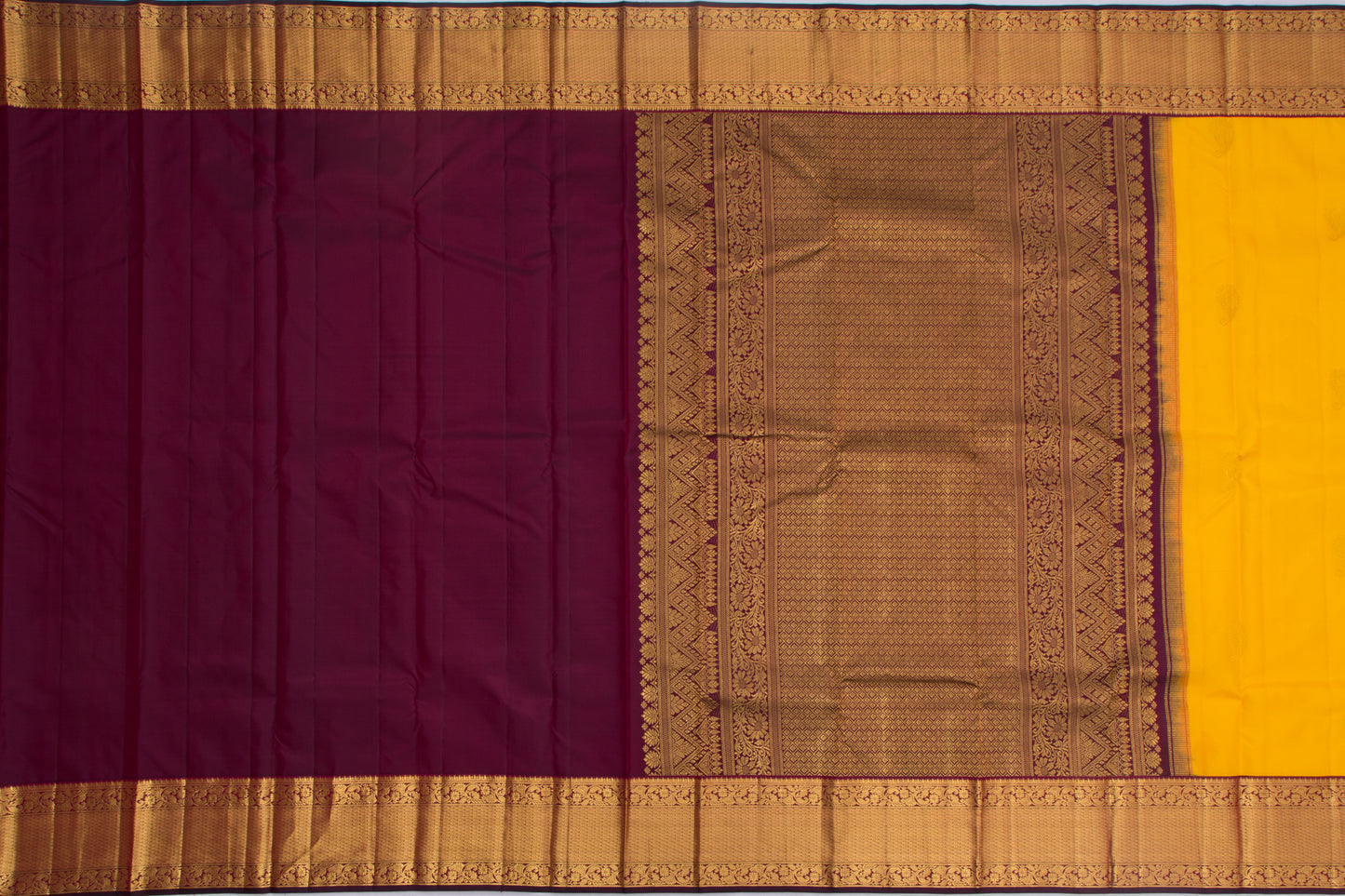 Kanchipuram Silk Butta Yellow Saree