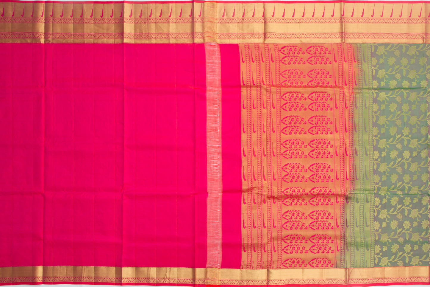 Coimbatore Soft Silk Jaal Dual Tone Purple And Green Saree