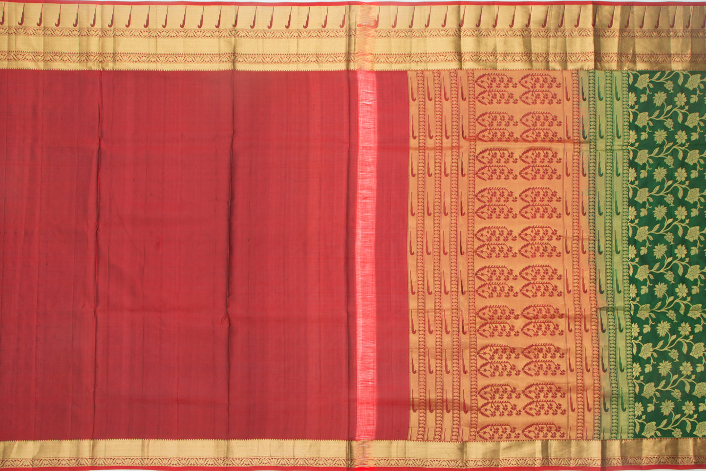 Coimbatore Silk Jaal Green Saree