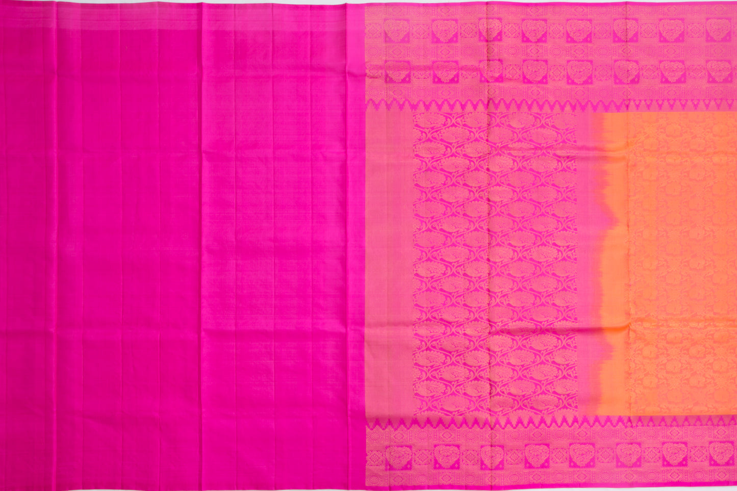 Coimbatore Soft Silk Jaal Orange Saree