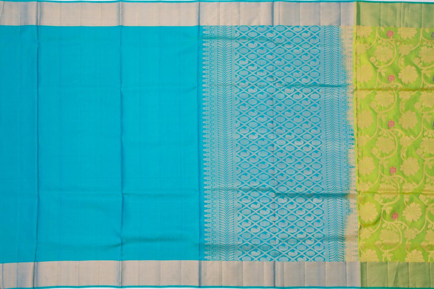 Coimbatore Soft Silk Jaal Green Sraee