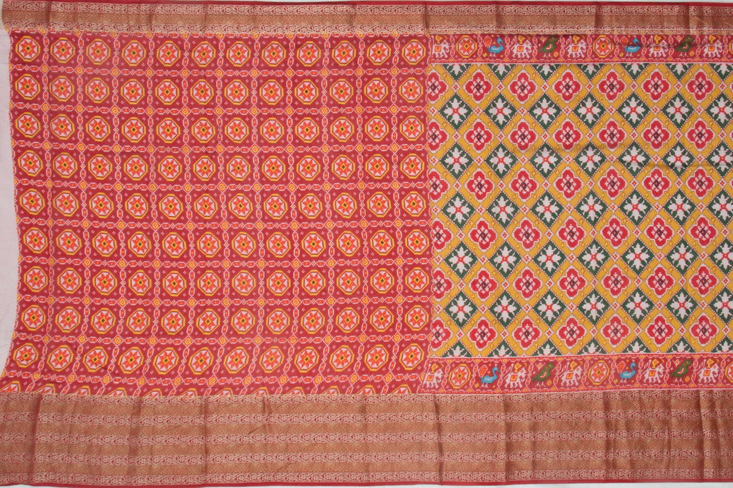 Munga Tussar Printed Yellow Saree