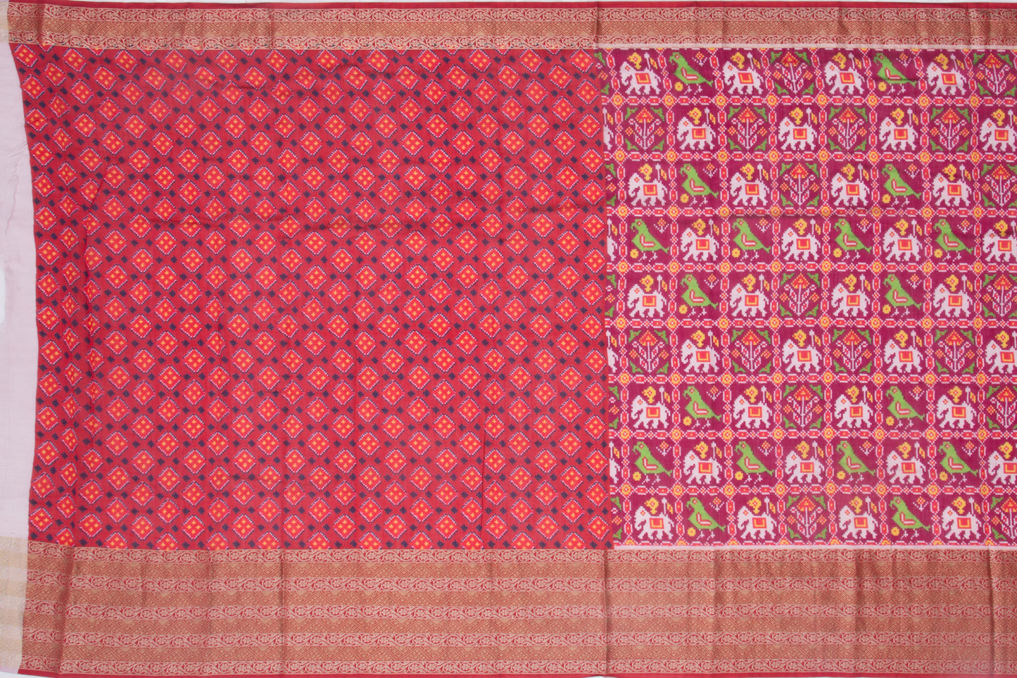 Munga Tussar Printed Purple Saree