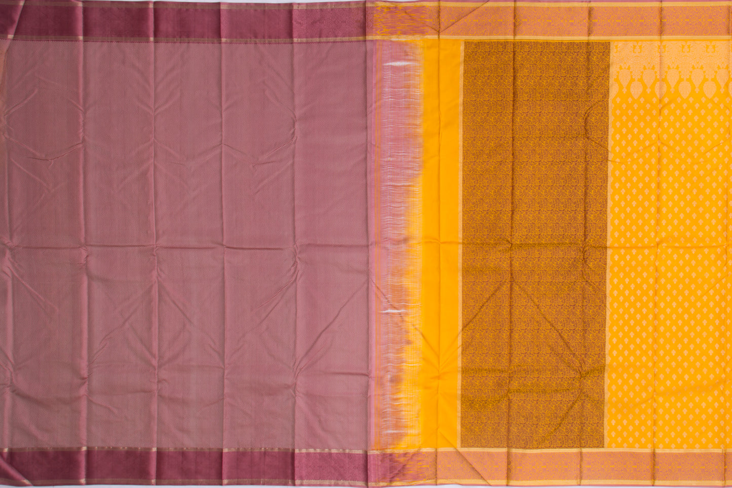 Kanchipuram Silk Jacquard Yellow Sraee