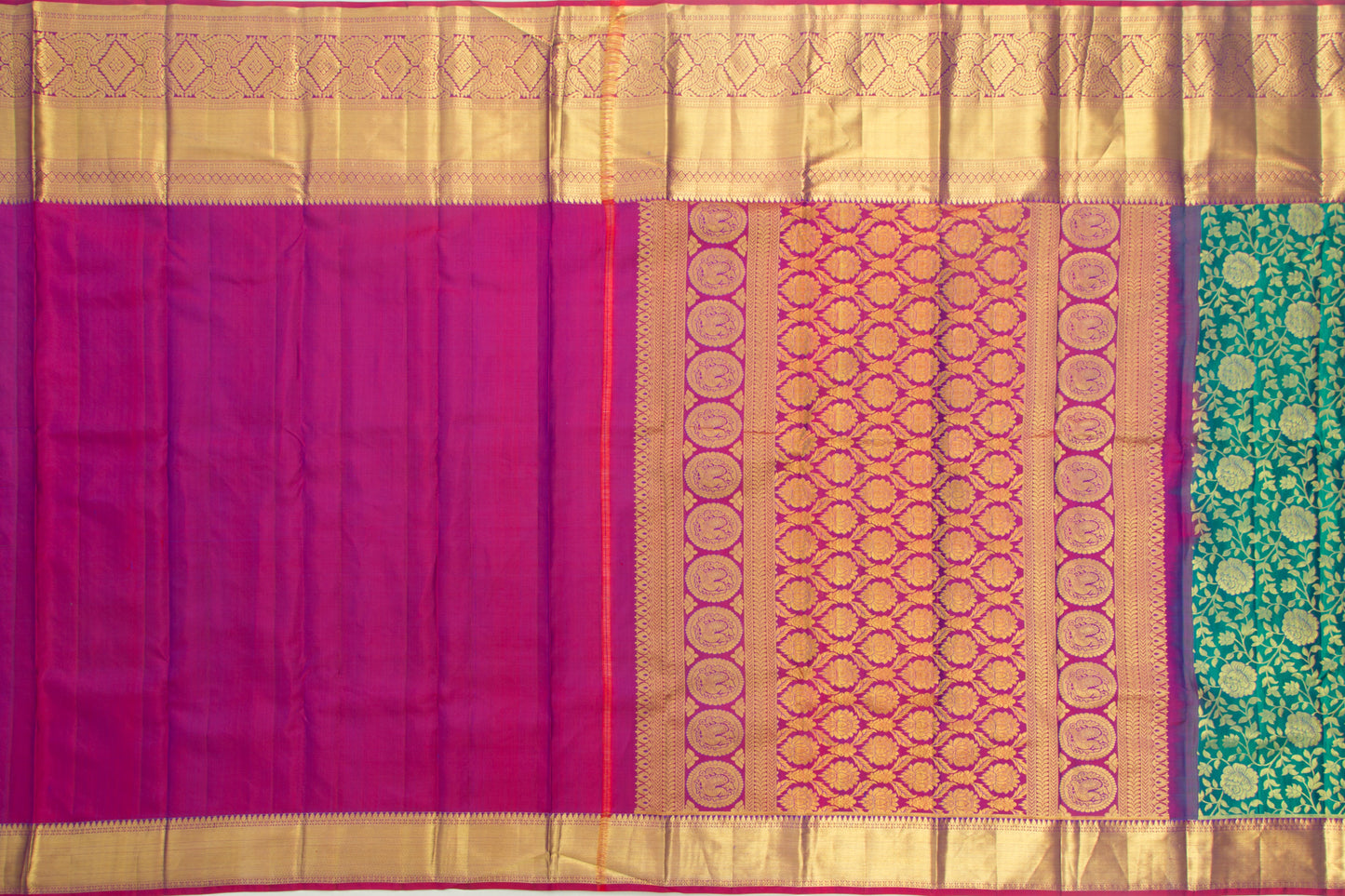 Taranga Kanchi Silk Jaal Green Saree
