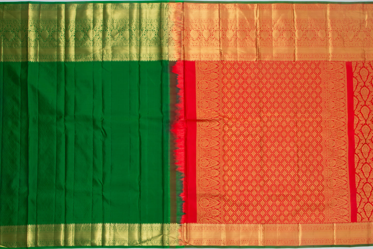 Taranga Kanchi Silk Brocade Red Saree