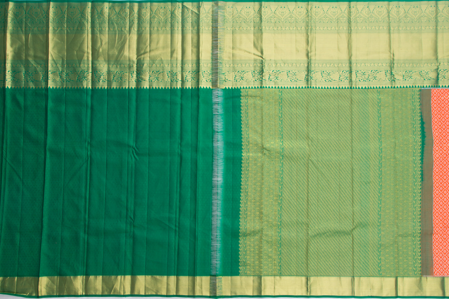 Taranga Kanchi Silk Brocade Orange Saree