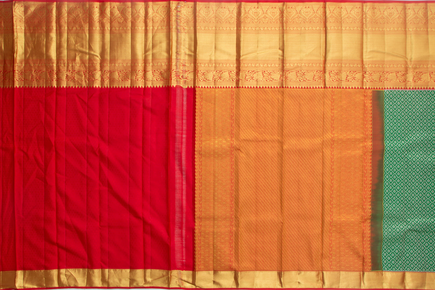 Taranga Kanchi Silk Brocade Bottle Green Saree