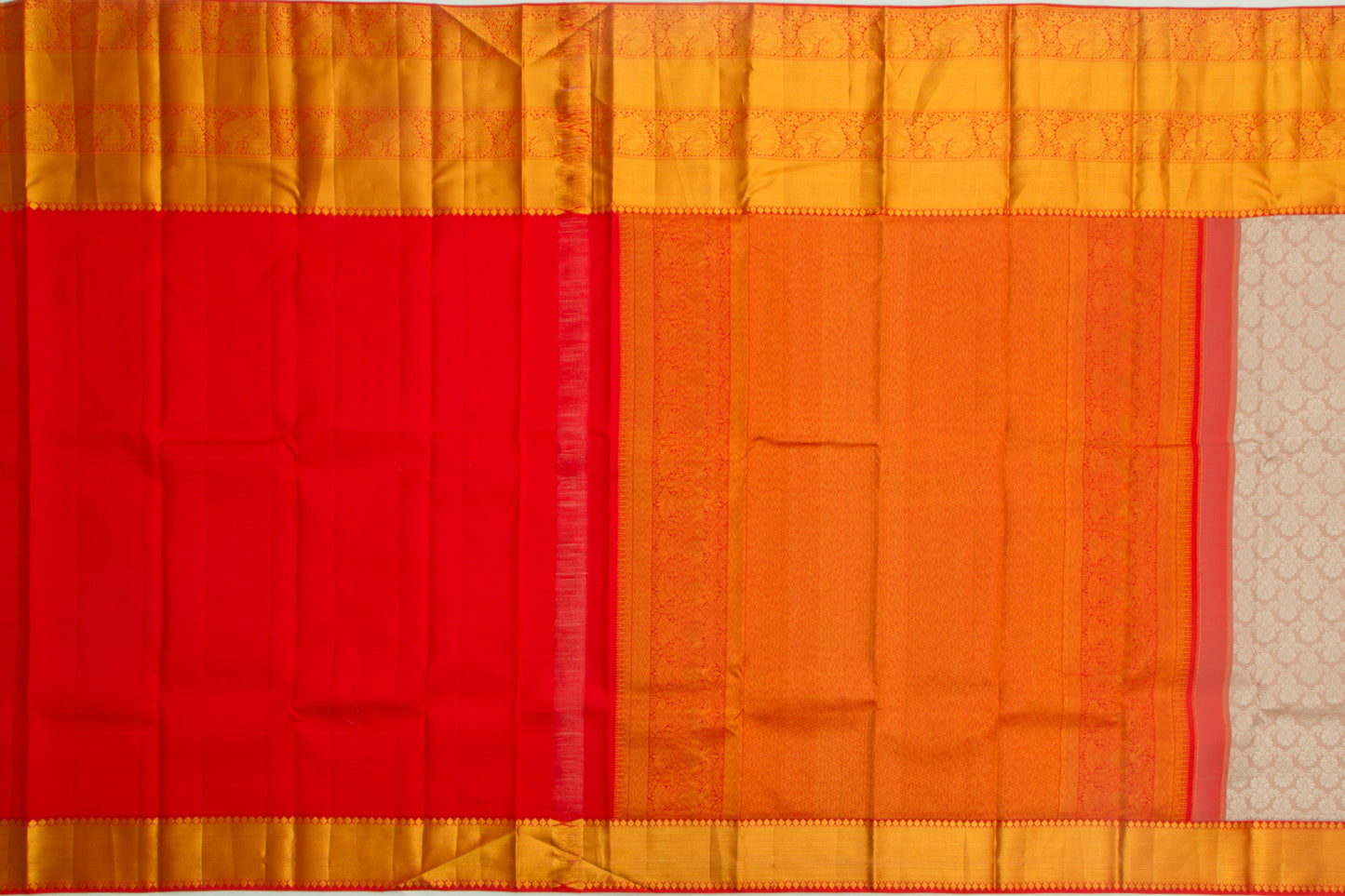 Kanchipuram Silk Brocade Pastel Brown Saree