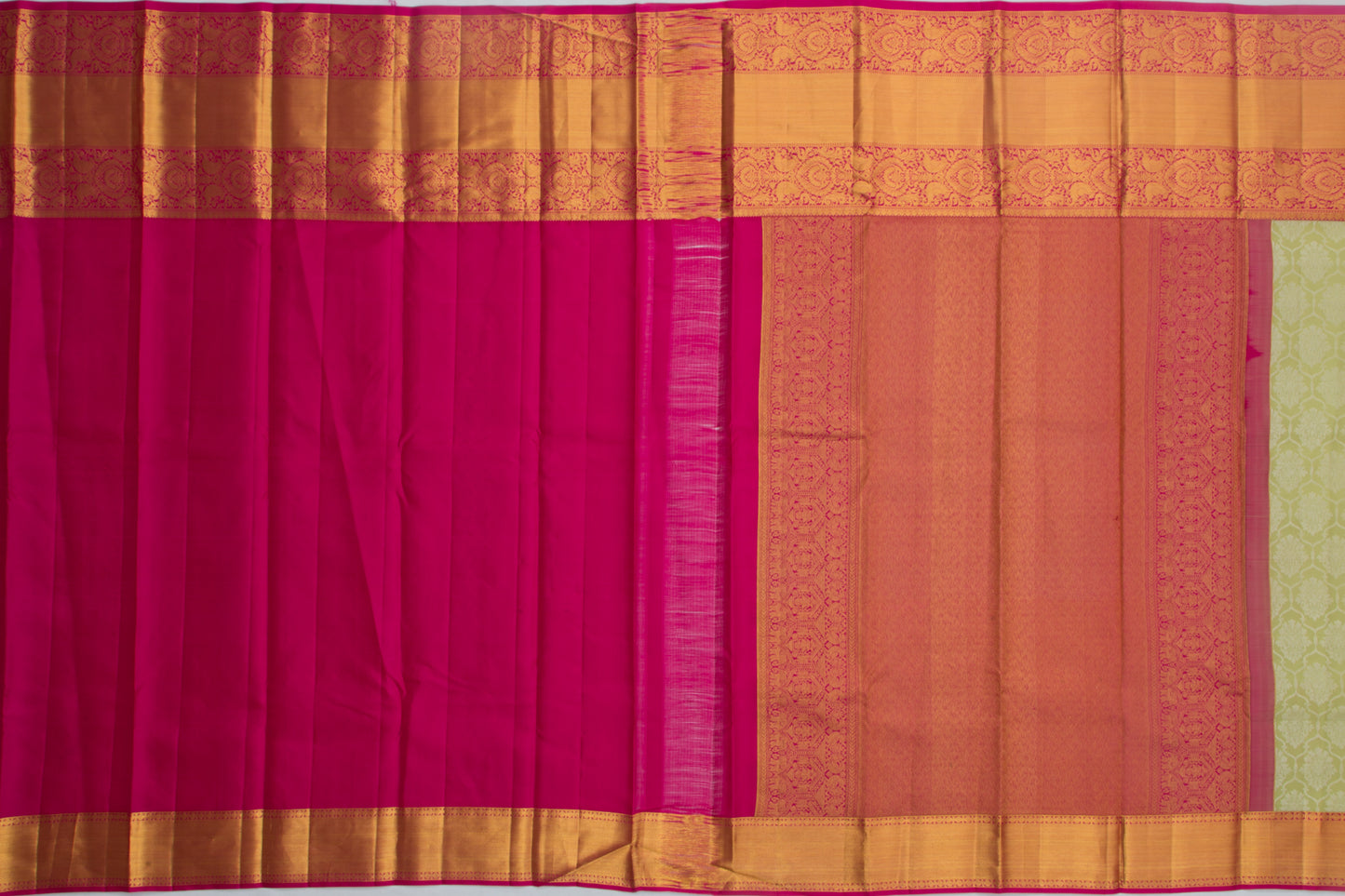 Kanchipuram Silk Jaal And Butta Pastel Green Saree