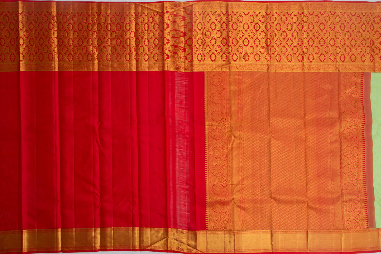 Kanchipuram Silk Brocade Pastel Green Saree