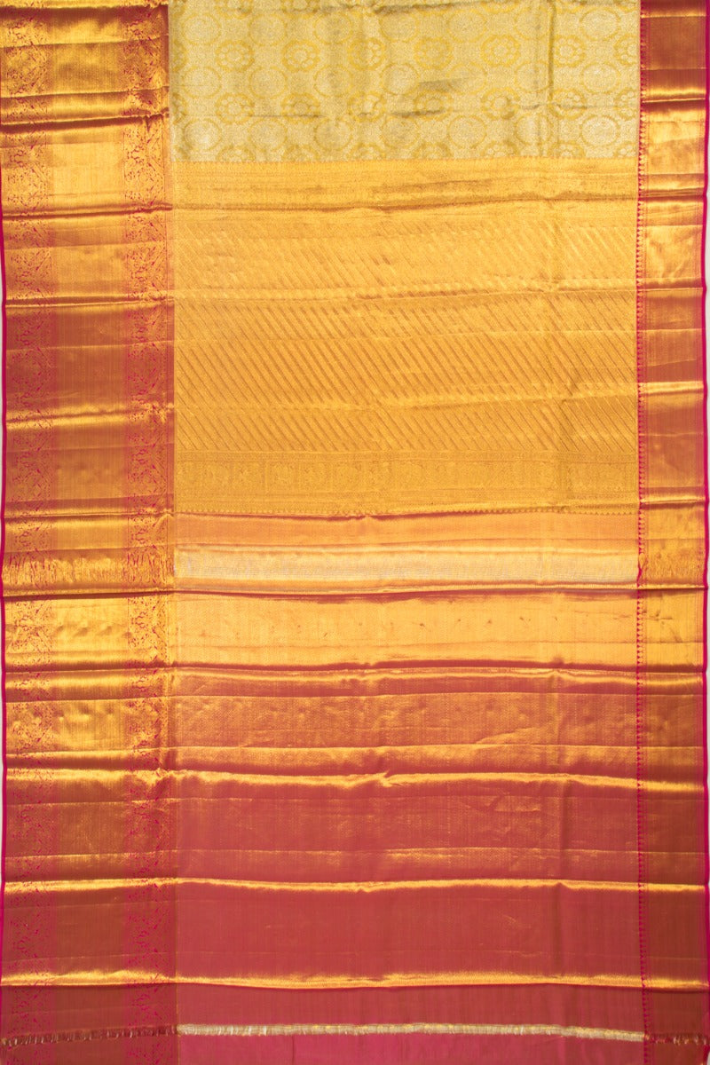 Kanchipuram Silk Tissue Brocade Gold Saree