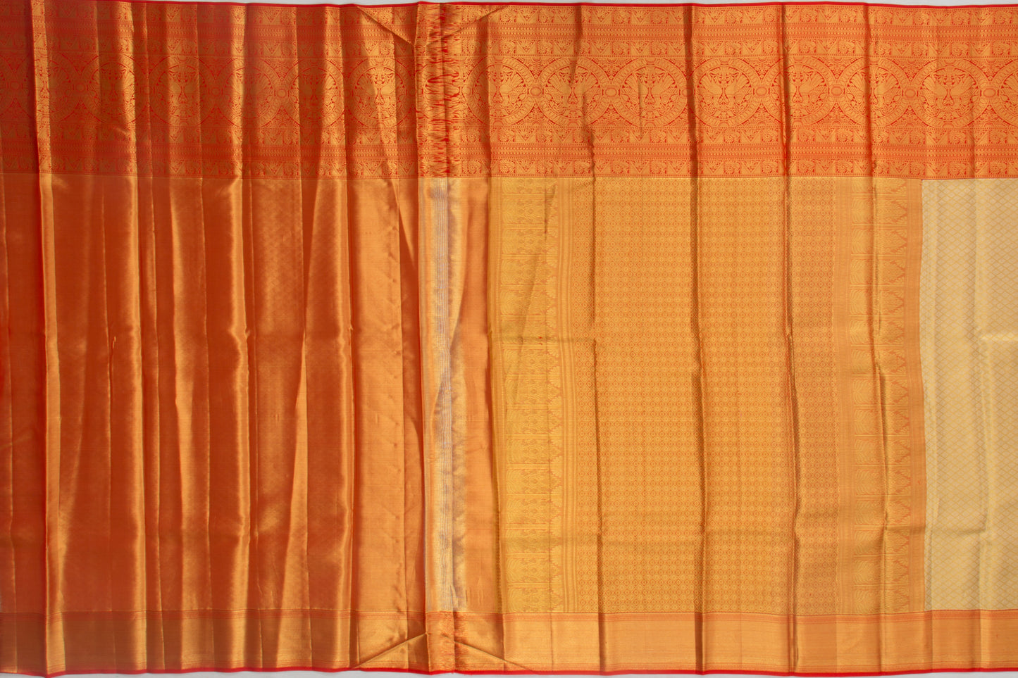 Kanchipuram Silk Tissue Brocade Gold Saree