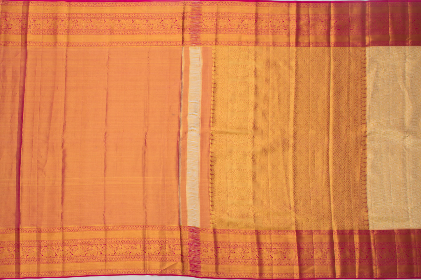 Kanchipuram Silk Tissue Brocade Gold Saree