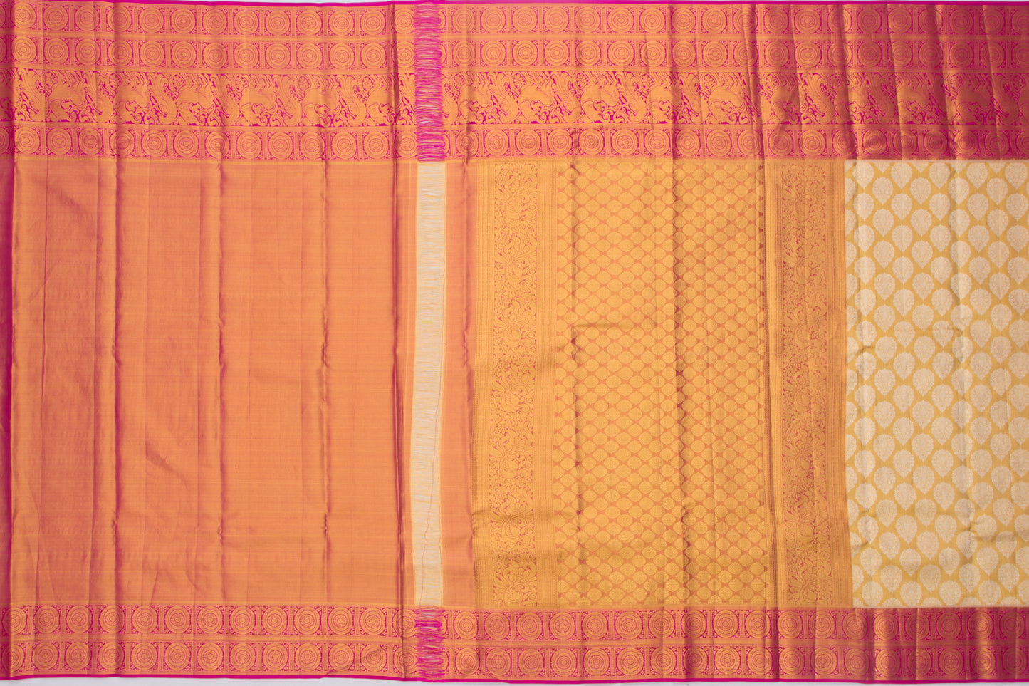 Kanchipuram Silk Tissue Brocade Gold Saree