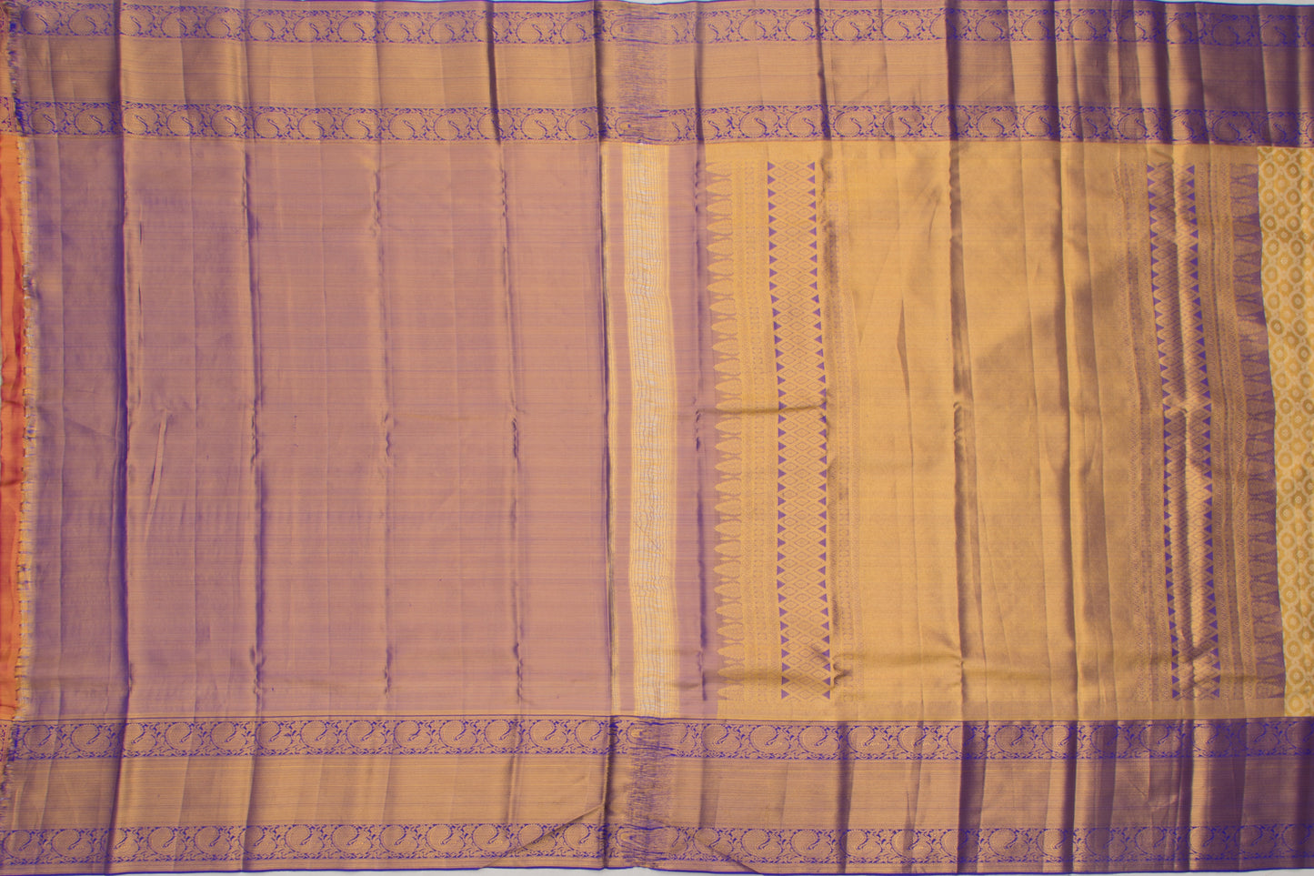 Kanchipuram Silk Tissue Brocade Gold Saree