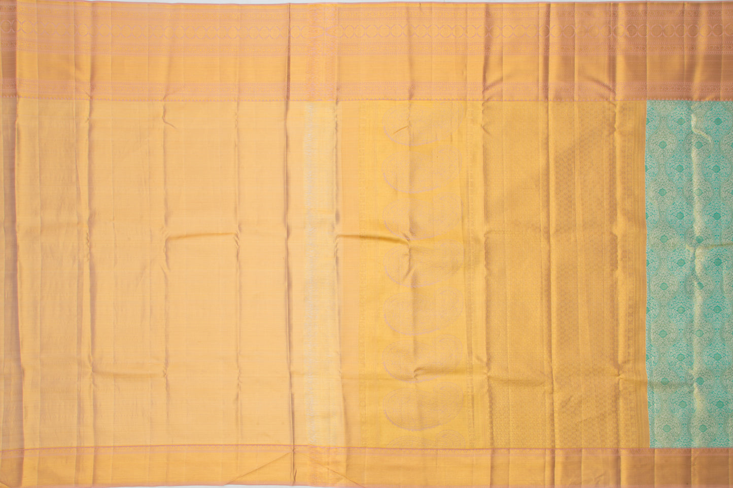 Kanchipuram Silk Tissue Jaal Blue Saree