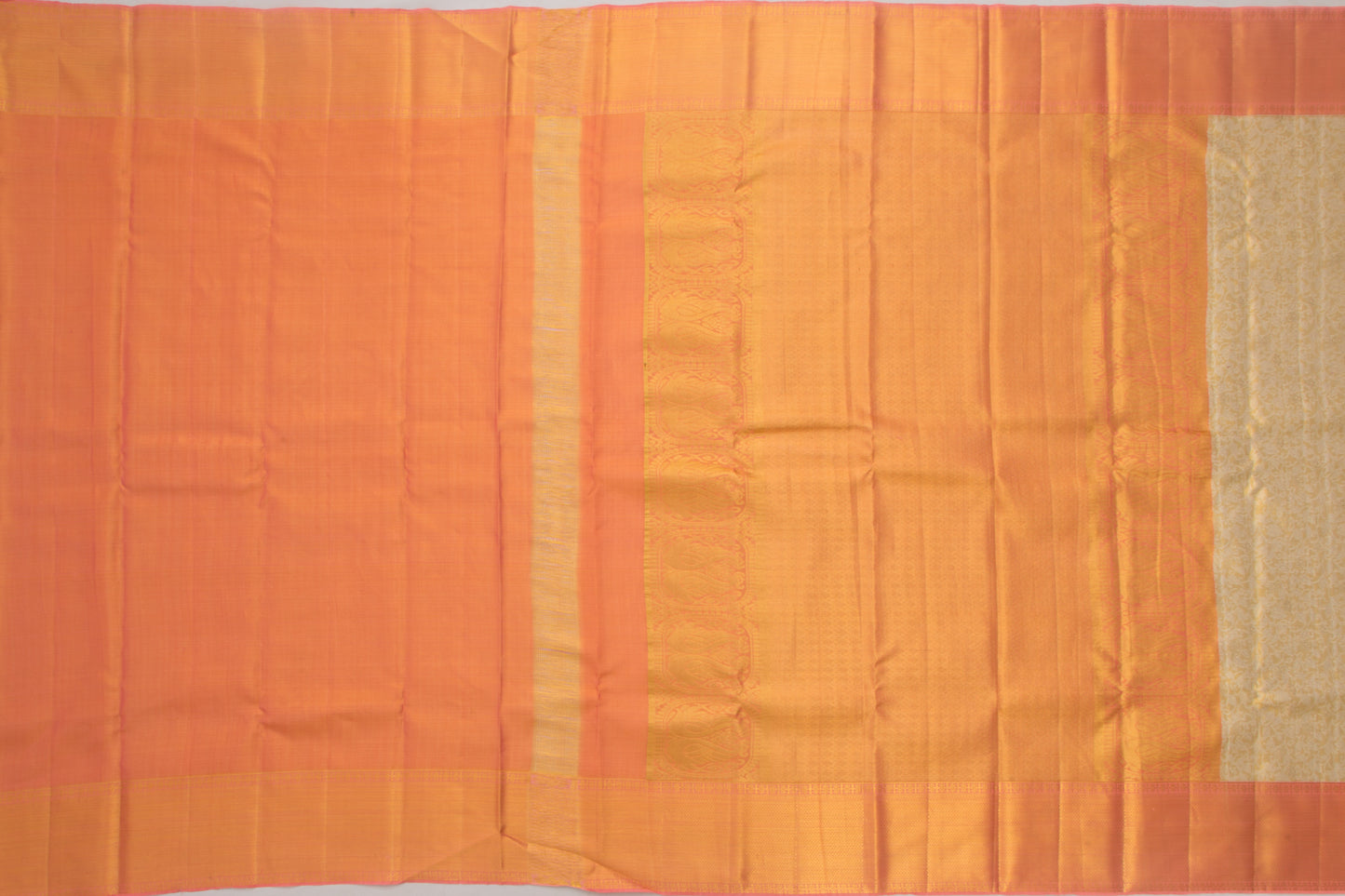 Kanchipuram Silk Tissue Jaal Gold Saree