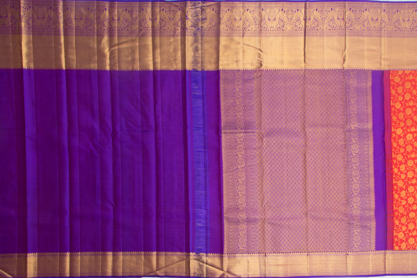 Taranga Kanchi Silk Jaal Orange saree