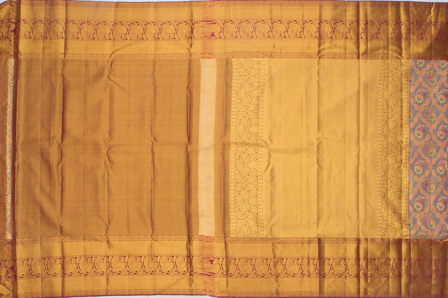 Kanchipuram Silk Tissue Jaal Blue Saree