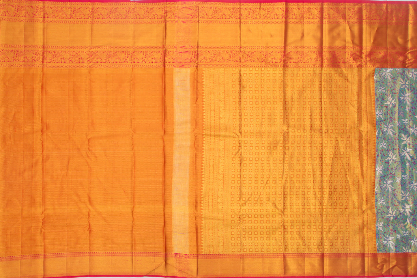 Kanchipuram Silk Tissue Jaal Blue Saree