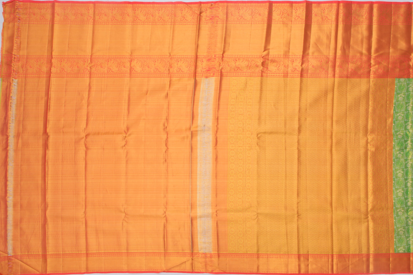 Kanchipuram Silk Tissue Brocade Green Saree