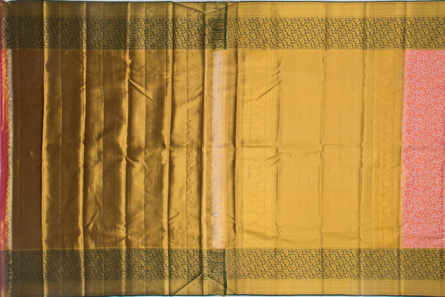 Kanchipuram Silk Tissue Brocade Pink Saree