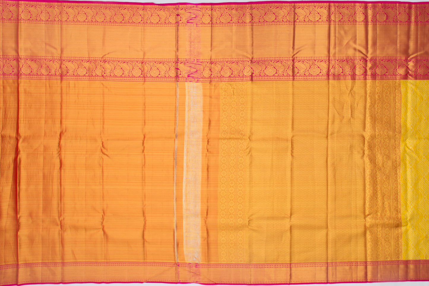 Taranga Kanchi Silk Tissue Brocade Yellow Saree
