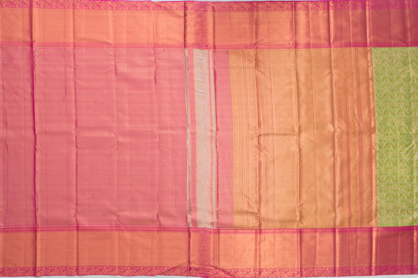 Taranga Kanchi Silk Tissue Brocade Green Saree