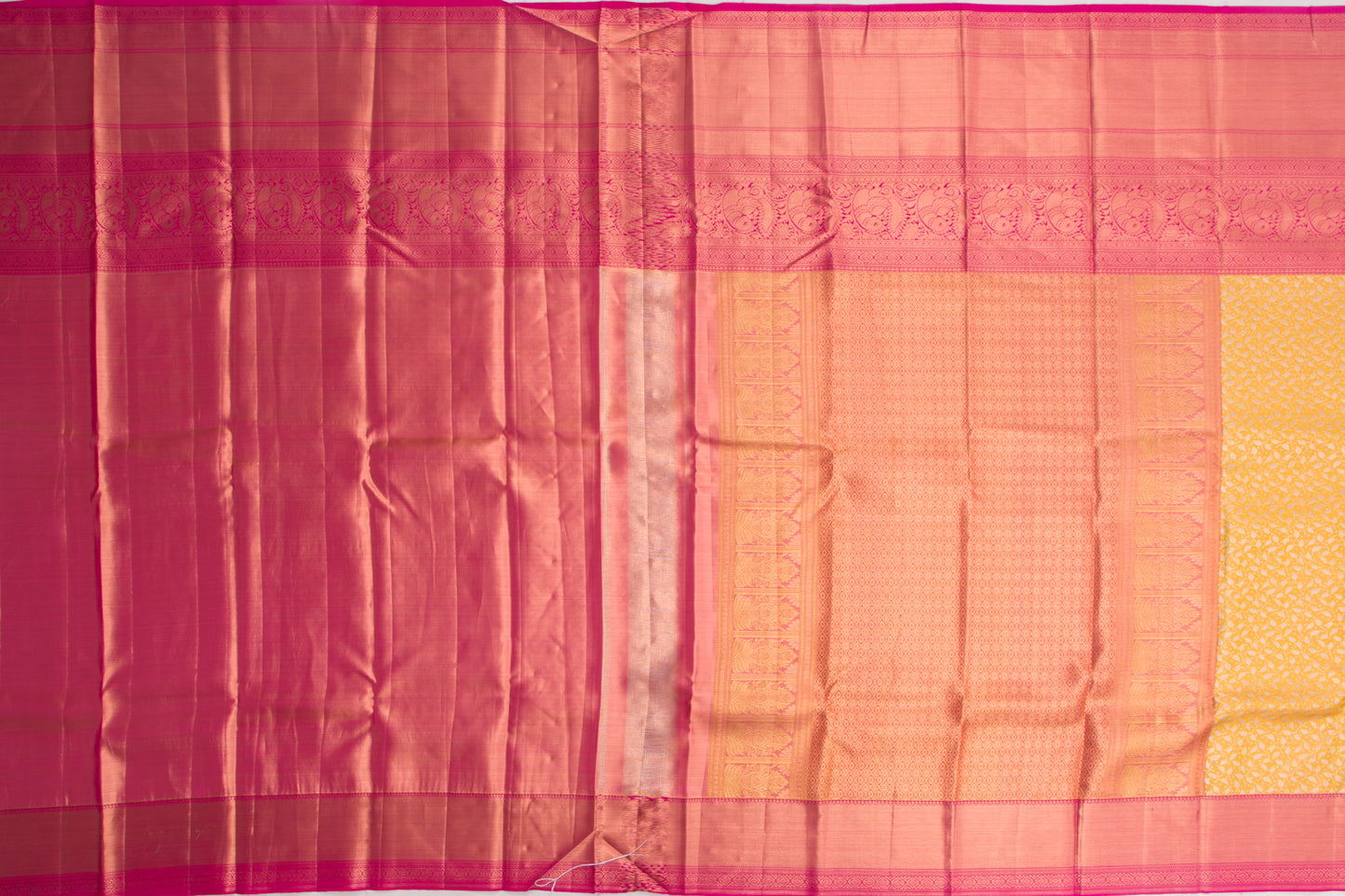 Kanchipuram Silk Tissue Brocade Gold Saree