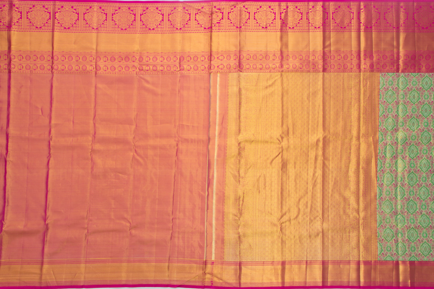 Kanchipuram Silk Tissue Green Saree